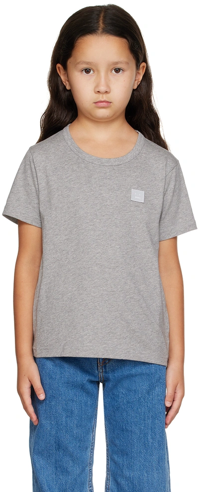 Shop Acne Studios Kids Gray Patch T-shirt In Dl0034- Light Grey M