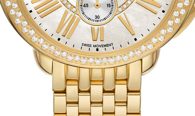 Shop Michele Serein Diamond Bracelet Chronograph Watch, 40mm X 38mm In Gold