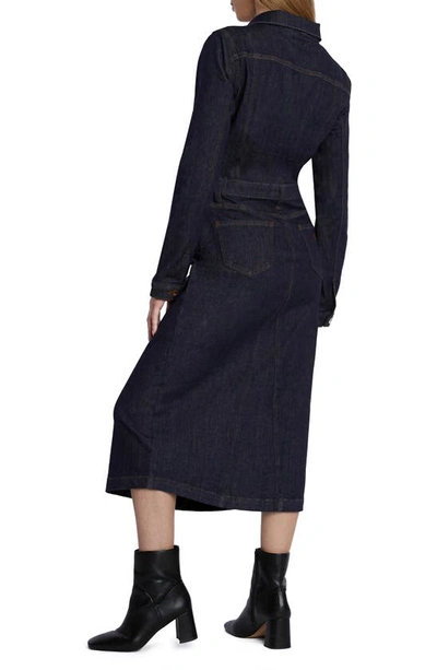 Wash Lab Denim Piece Dyed Denim Dress In Raw Denim