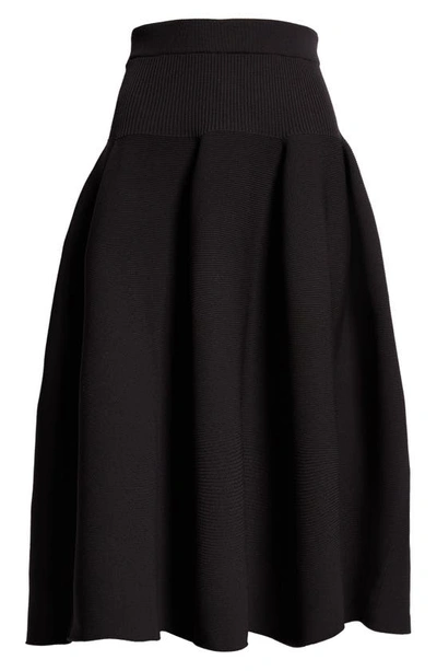 Shop Cfcl Pottery High-low Knit Skirt In Black