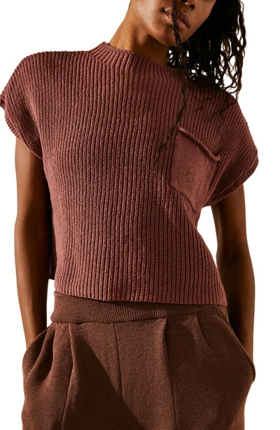 Shop Free People Free-est Freya Short Sleeve Sweater & Pull-on Pants In Withered Rose