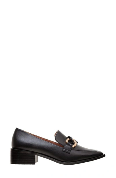 Shop Linea Paolo Chrystie Chain Block Heel Loafer In Black