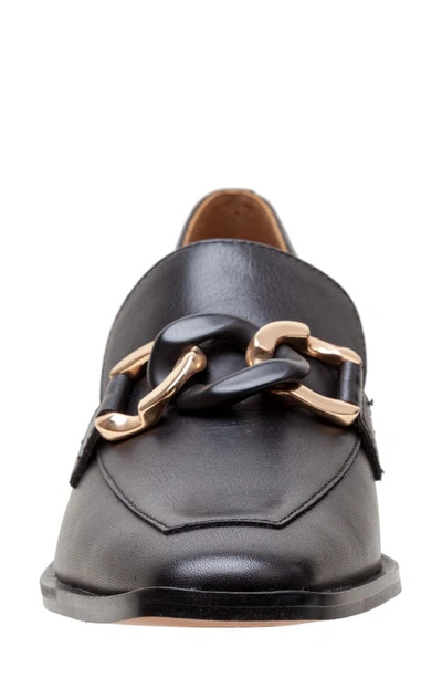 Shop Linea Paolo Chrystie Chain Block Heel Loafer In Black