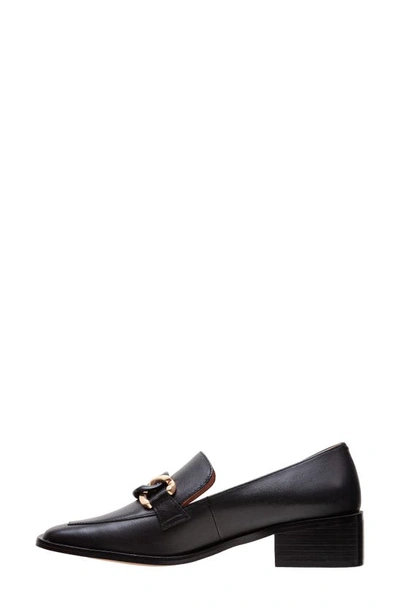 Linea Paolo Chrystie Chain Block Heel Loafer In Black