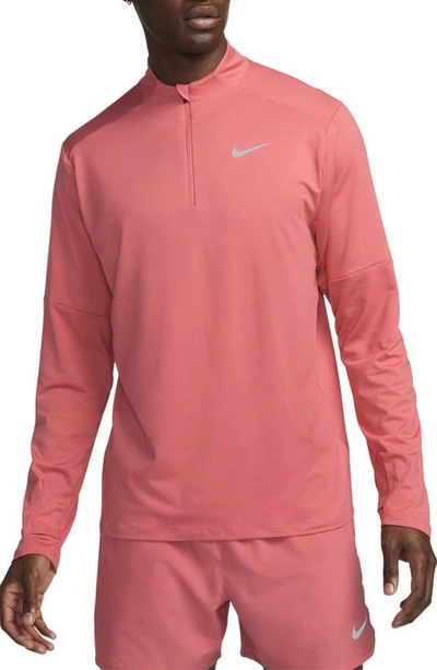 Nike Dri-fit Element Half Zip Running Pullover In Adobe