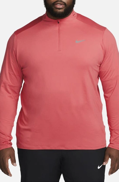 Nike Dri-fit Element Half Zip Running Pullover In Adobe