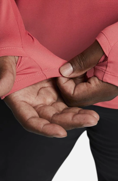 Nike Dri-fit Element Half Zip Running Pullover In Adobe