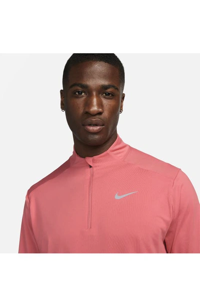 Shop Nike Dri-fit Element Half Zip Running Pullover In Adobe