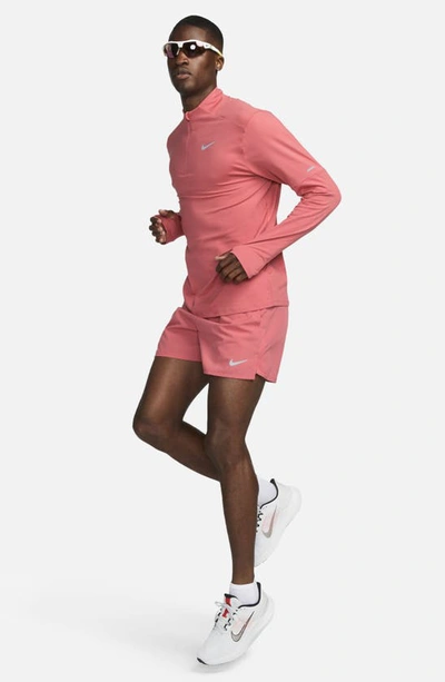 Shop Nike Dri-fit Element Half Zip Running Pullover In Adobe