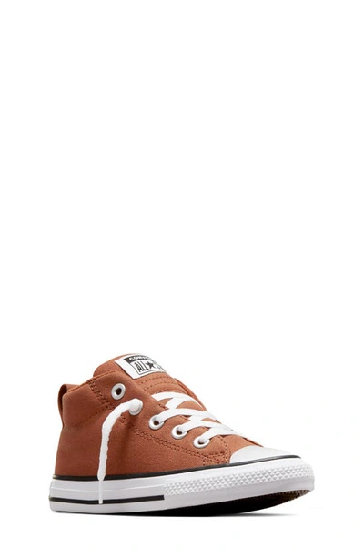 Shop Converse Kids' Chuck Taylor® All Star® Street Mid Sneaker In Tawny Owl/ White/ Black