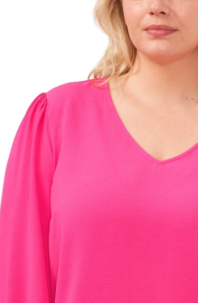 Cece Tie Sleeve Blouse In Bright Rose