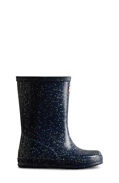 Shop Hunter Kids' Original First Classic Glitter Rain Boot In Valtameri Blue