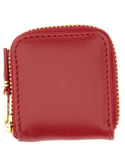 Shop Comme Des Garçons Zipped Wallet In Red
