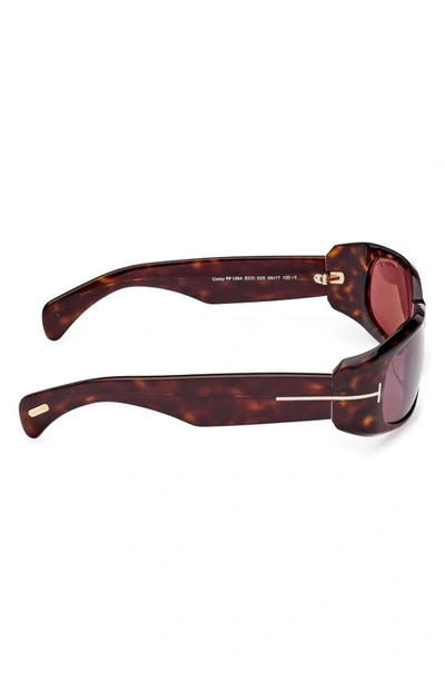 Shop Tom Ford Corey 59mm Square Sunglasses In Dark Havana / Bordeaux Silver