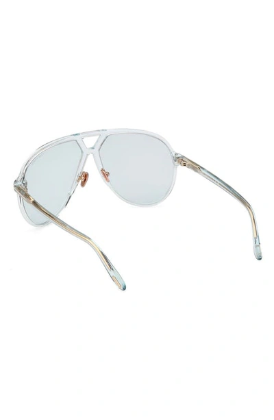 Shop Tom Ford Bertrand 64mm Gradient Oversize Pilot Sunglasses In Shiny Aqua / Light Blue