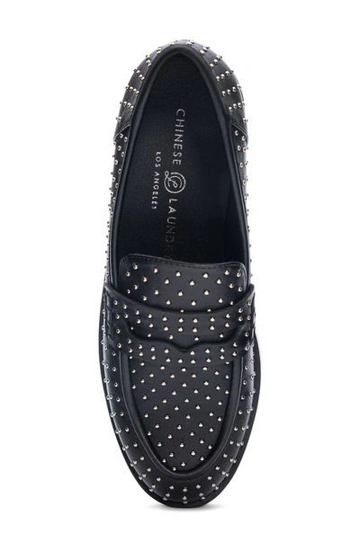 Shop Chinese Laundry Paxx Smooth Stud Penny Loafer In Black Multi