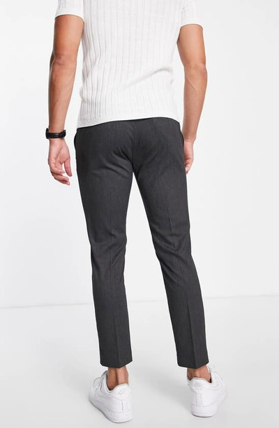 Shop Topman Skinny Smart Trousers In Charcoal