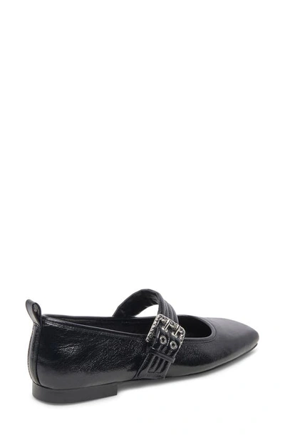 Shop Dolce Vita Arora Square Toe Mary Jane Flat In Midnight Crinkle Patent