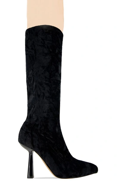 Shop Bcbgeneration Isra Knee High Pointed Toe Boot In Black Velvet