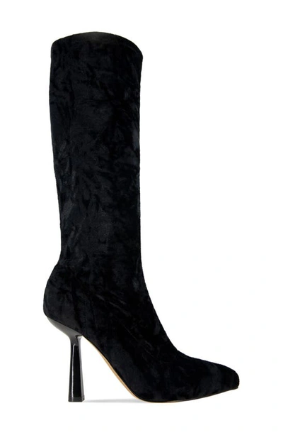 Shop Bcbgeneration Isra Knee High Pointed Toe Boot In Black Velvet