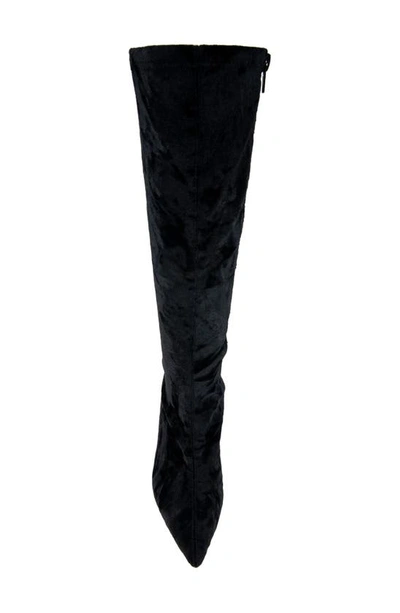 Bcbgeneration Isra Knee High Pointed Toe Boot In Black Velvet