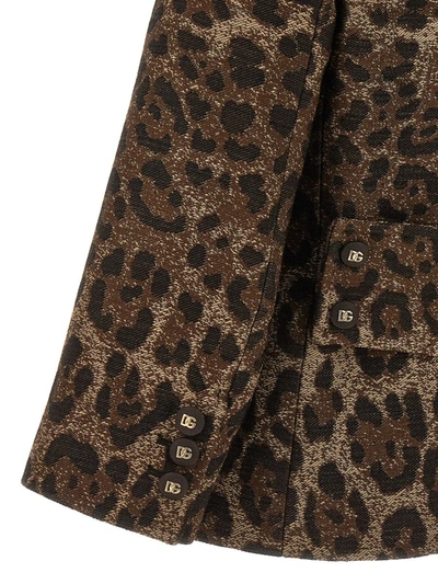 Shop Dolce & Gabbana Animalier Jacket In Brown