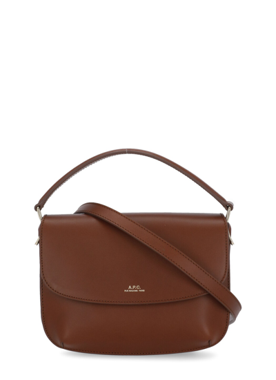 Shop Apc Sarah Shoulder Bag In Brown