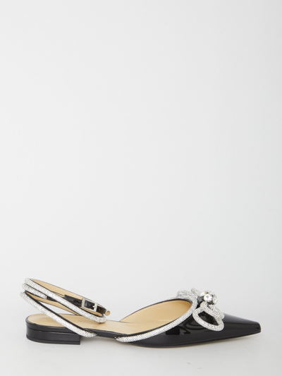 Shop Mach &amp; Mach Double Bow Flat Sandals In Black