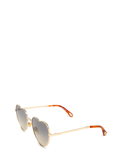 Shop Chloé Ch0071s Gold Sunglasses