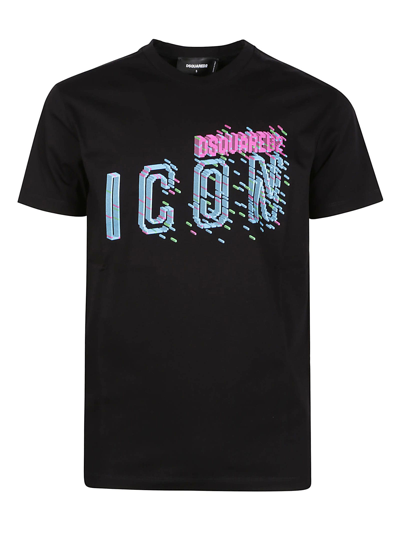 Shop Dsquared2 Pixeled Icon Cool Fit T-shirt In Black