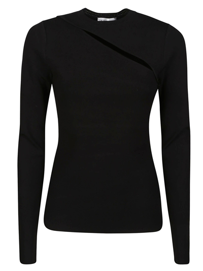 Shop Victoria Beckham Asymmetric Cut Out Top In Black