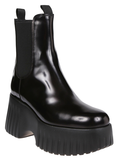 Shop Hogan H-stripes Wedge Chelsea Ankle Boots In Nero