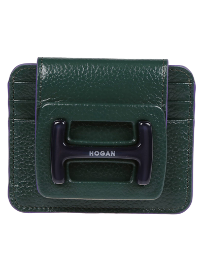 Shop Hogan H-bag Credit Card Holder In Bottiglia/baltic Chiaro