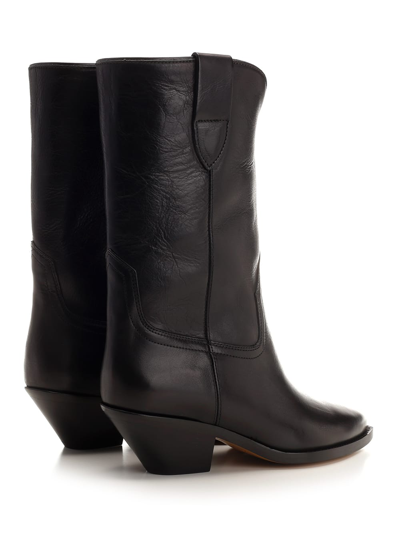 Shop Isabel Marant Dahope Leather Cowboy Boots In Black