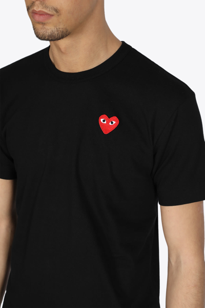 Shop Comme Des Garçons Play Red Heart Patch T-shirt In Black