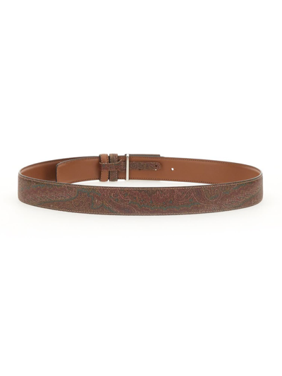 Shop Etro Reversible Belt In Marrone