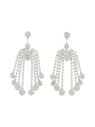 Shop Magda Butrym Dangle Earrings With Crystals In Argento