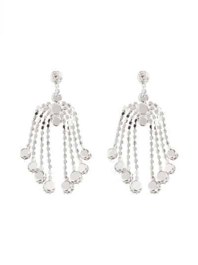 Shop Magda Butrym Dangle Earrings With Crystals In Argento