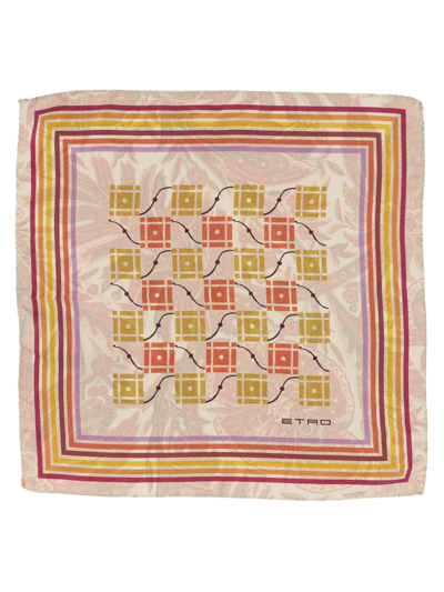 Shop Etro Scarf With Print In Beige