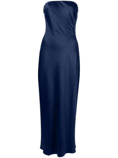 Shop Reformation Nevaeh Satin Midi Dress - Women's - Viscose/naia™ Cellulosic Fiber/polyester In Blue