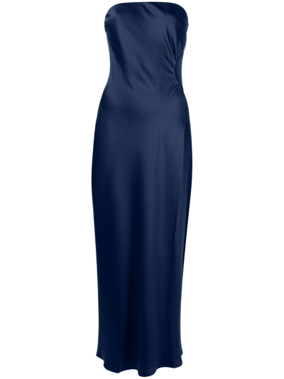 Shop Reformation Blue Nevaeh Satin Midi Dress