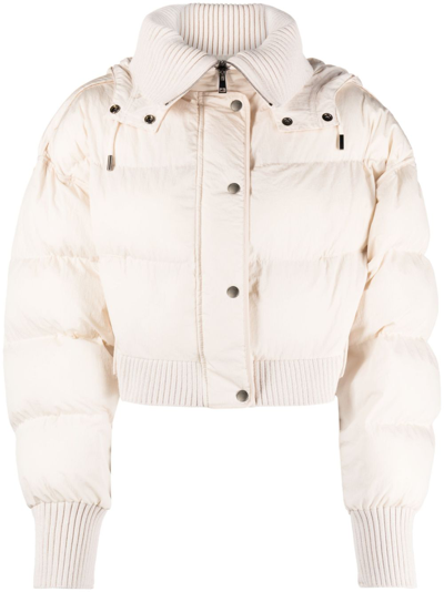 Shop Jacquemus Neutral Doudoune Caraco Quilted Jacket In Neutrals