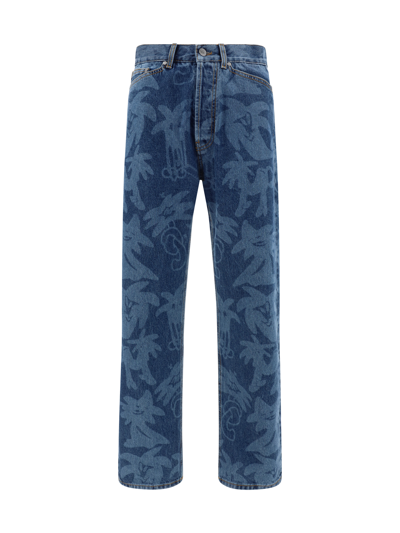 Shop Palm Angels Jeans In Blue Light