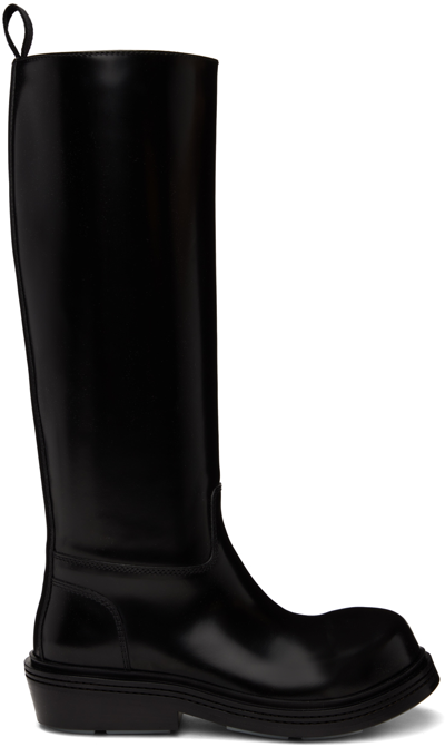Shop Bottega Veneta Black Fireman Boots In 1000 Black
