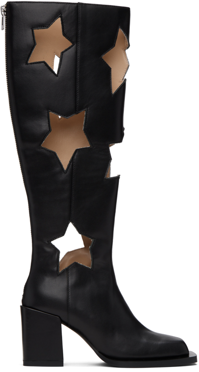 Andrej Gronau Ssense Exclusive Black Star Cut Boots In Black
