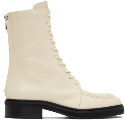 Shop Aeyde Off-white Max Boots In Creamy