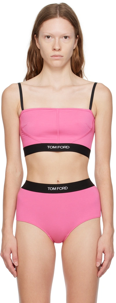 Shop Tom Ford Pink Signature Camisole In Dp152 Rosebloom