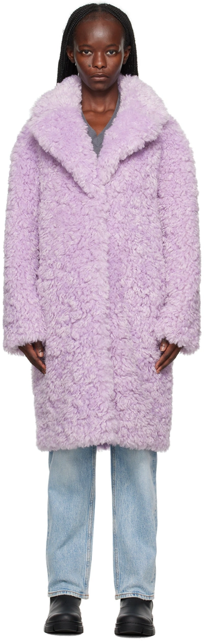 Shop Stand Studio Purple Camille Cocoon Faux-fur Coat In 74100 Lilac