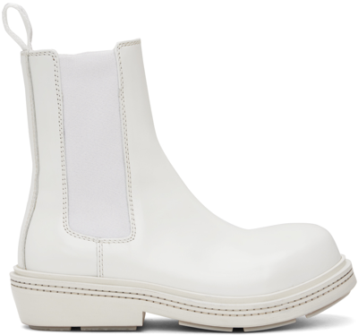 Bottega Veneta Fireman Chelsea Ankle Boot In 9122 Optic White