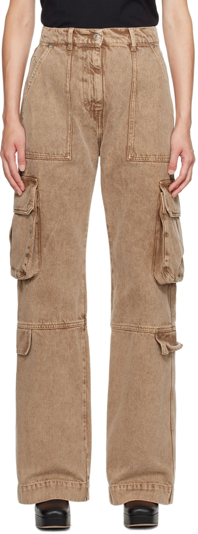 Shop Msgm Brown Pocket Jeans In 23 Beige